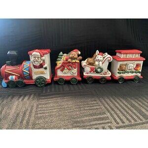 Vintage House of Lloyd Christmas Around the World 4 Pc Ceramic Train